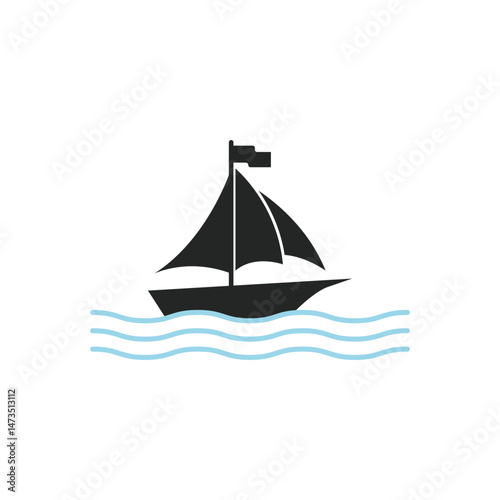 boat ship logo design simple and creative