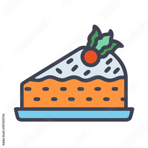 Carrot Cake Dessert Slice Icon Design
