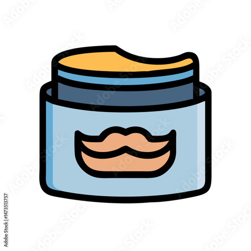 Beard Wax Container Styling Icon Design