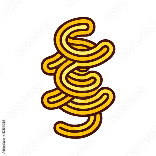 Spiral Noodles Pasta Shape Icon Design