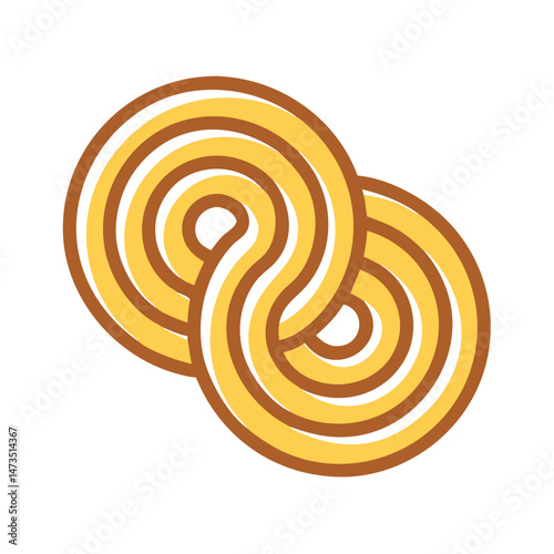 Spiral Noodles Pasta Shape Icon Design