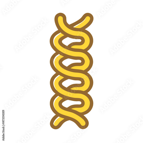 Spiral Noodles Pasta Shape Icon Design