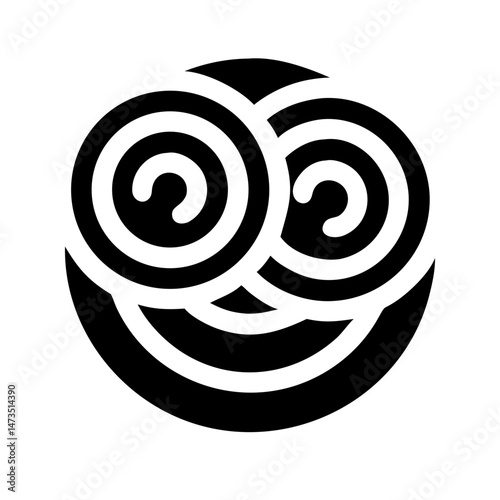 Spiral Noodles Pasta Shape Icon Design