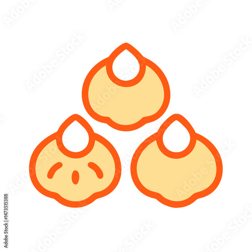 Dumplings with Filling Food Icon Design