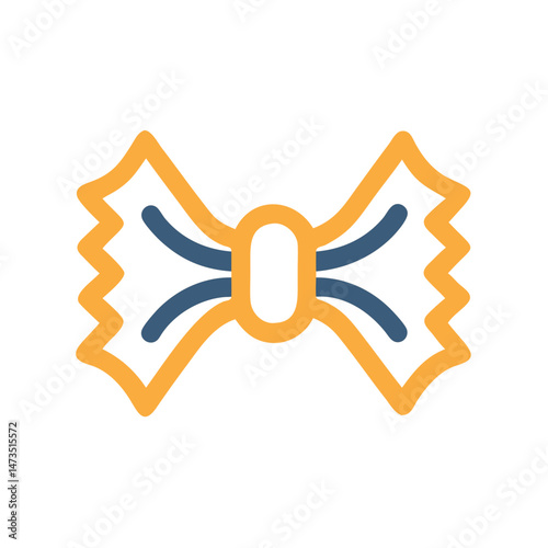 Bowtie Pasta Shape Symbol Icon Design