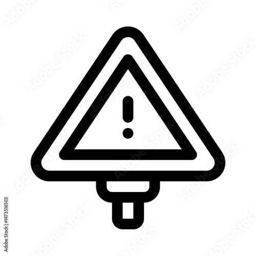 Hazard Line Icon. Single icon, line vector icon