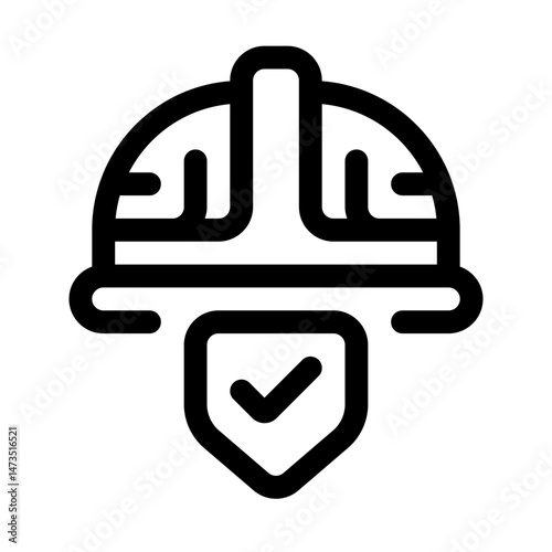 Helmet Line Icon. Single icon, line vector icon