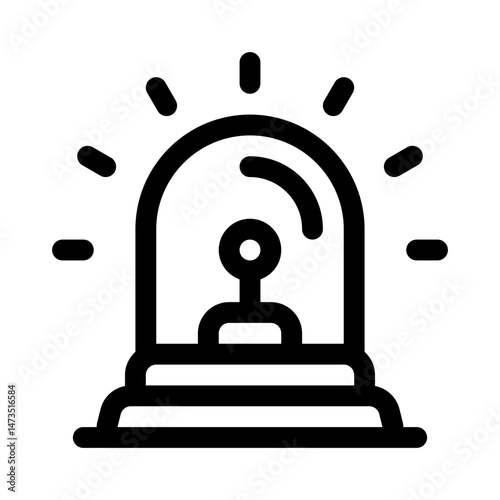 Safety Alarm Line Icon. Single icon, line vector icon