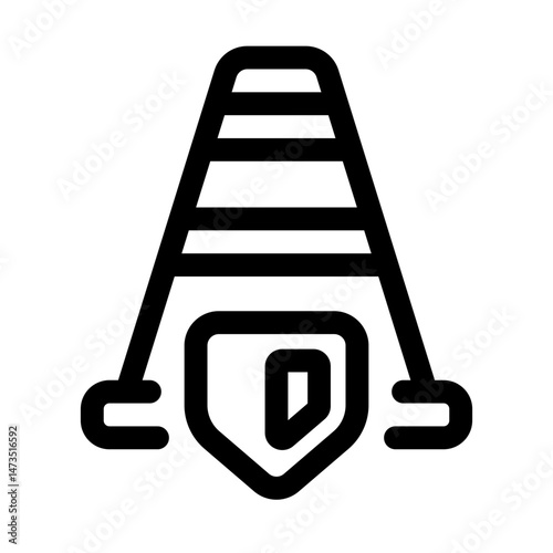 Safety Cone Line Icon. Single icon, line vector icon