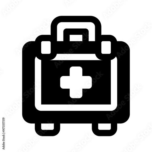 First Aid Kit Glyph Icon. Single icon, glyph vector icon