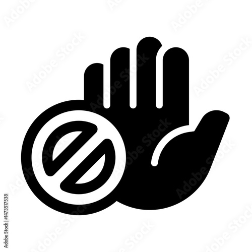 No Entry Glyph Icon. Single icon, glyph vector icon
