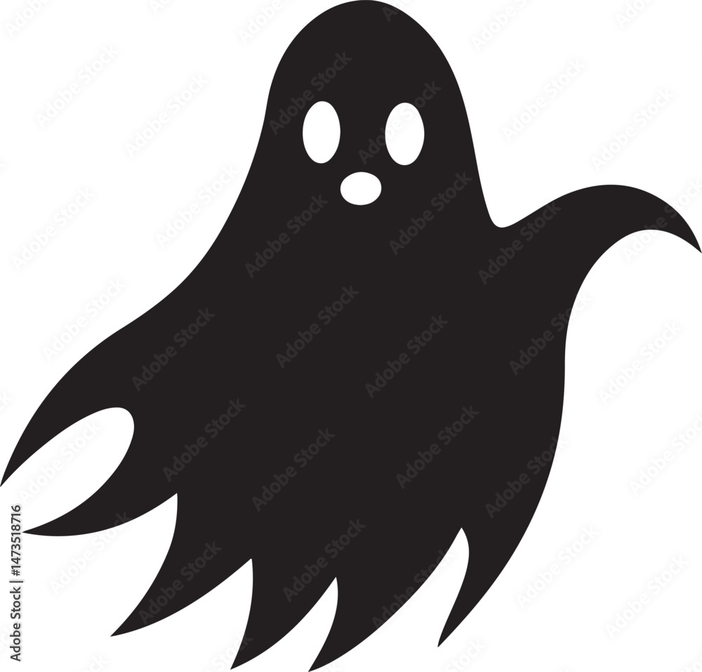 Ghost black vector icon on white background Ghost black vector icon on white background