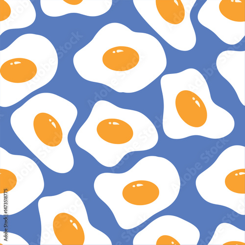 fried eggs seamless pattern illustration art