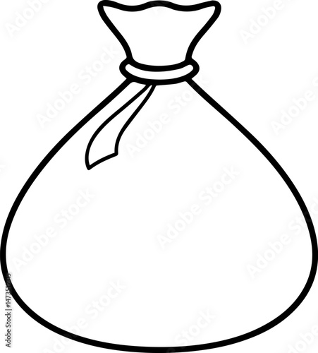 trash bag outline vector illustration coloring book page line art