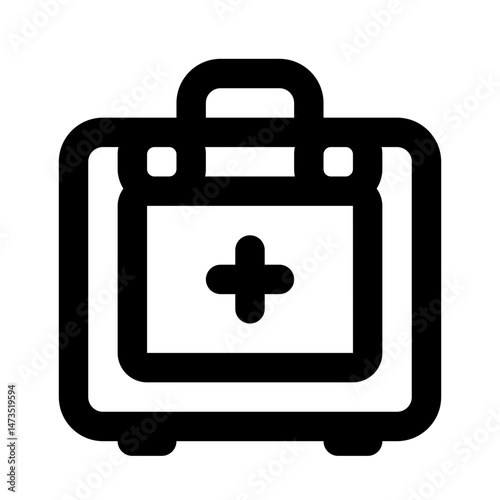First Aid Kit Simple Line Icon. Single icon, line vector icon