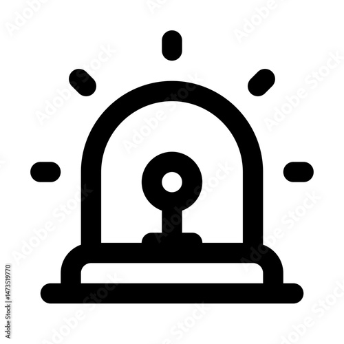 Safety Alarm Simple Line Icon. Single icon, line vector icon	