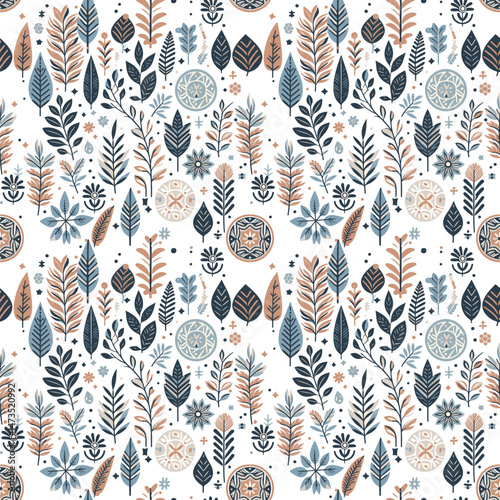 vector seamless pattern with leaf