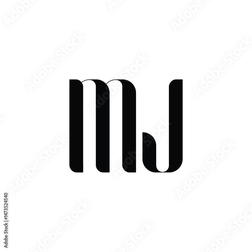 MJ monogram logo design letter text name symbol monochrome logotype alphabet character simple logo