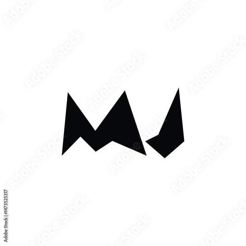 MJ monogram logo design letter text name symbol monochrome logotype alphabet character simple logo