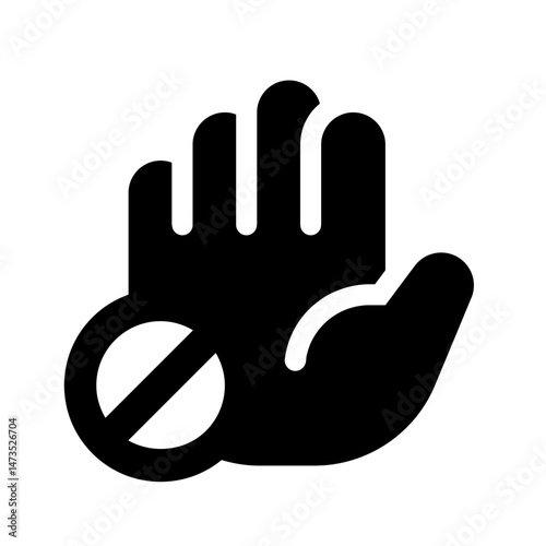 No Entry Simple Glyph Icon. Single icon, glyph vector icon