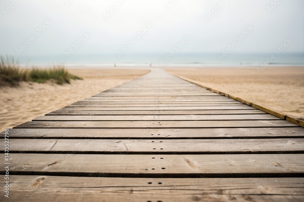Fototapeta premium wooden walkway to the sea beach
