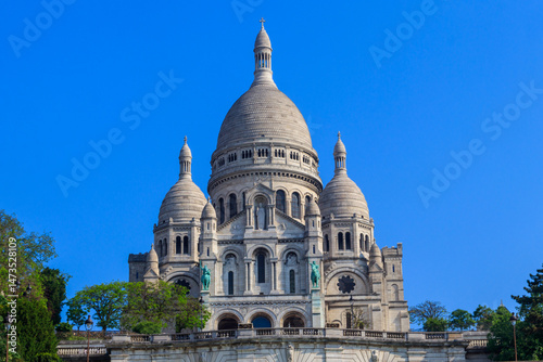 Basilica of the Sacred Heart of Montmartre, commonly known as Sacre-Coeur Basilica in Paris, France