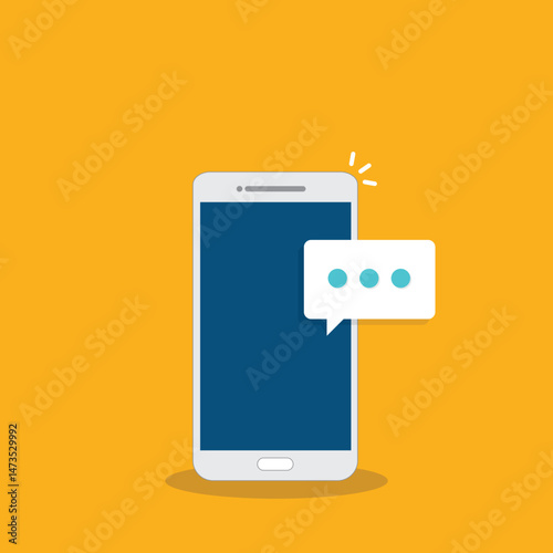 New message notification concept on smartphone. New email pop up. Incoming, open messaging. Chatting, mail, post, letter symbol, sign, emblem with new notification on phone or website