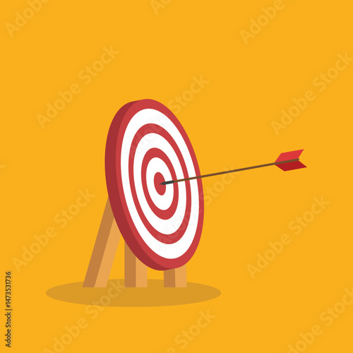 Red arrow hits the center.
