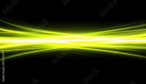 Abstract glowing yellow lines on a black background