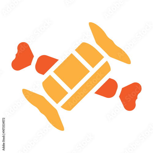 Chewy Toffee Vector Glyph Two Colors Icon Design