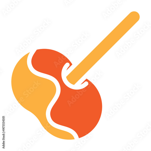 Caramel Apple Vector Glyph Two Colors Icon Design