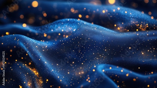 Light accents dancing on rich blue material