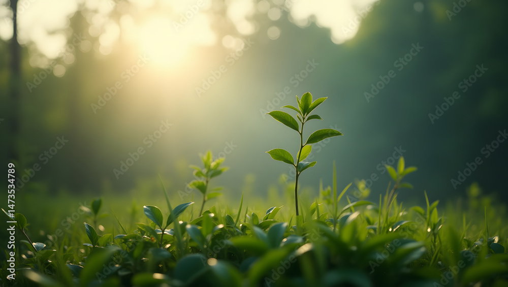 Fototapeta premium green grass in the morning