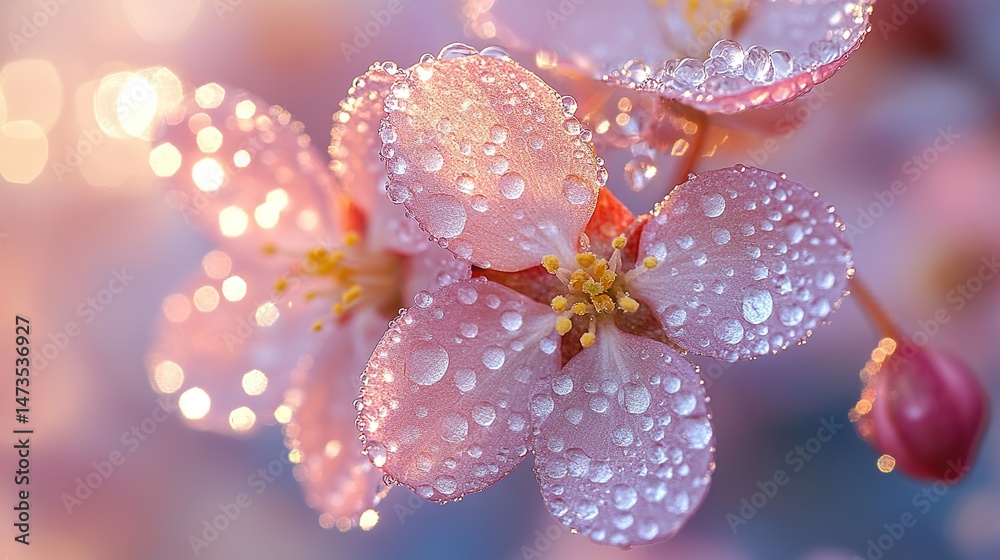 A close-up of a spiderweb covered in delicate water droplets, glistening like tiny jewels in the morning light, showcasing the intricate design A close-up of a spiderweb covered in delicate water droplets, glistening like tiny jewels in the morning light, showcasing the intricate design