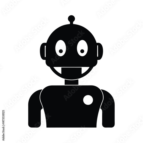 ai robot assistant black silhouette 