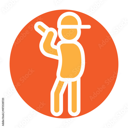 Rapper Pose   Vector Glyph Two Colors Icon Design