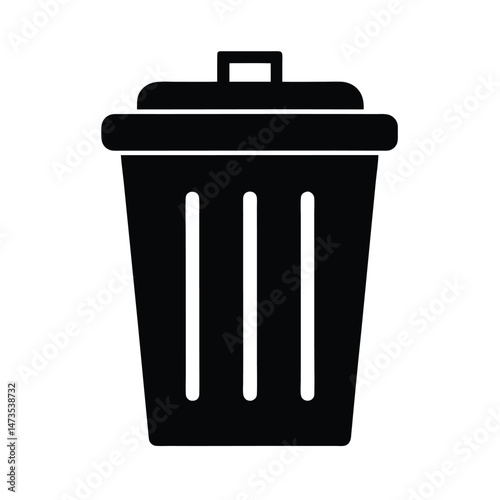 black silhouette of delete trash 