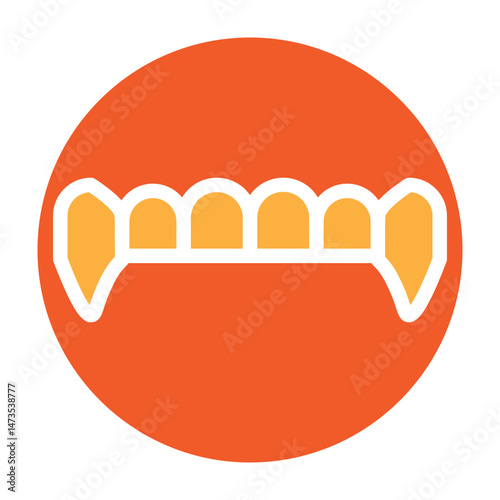 Gold Grill Teeth   Vector Glyph Two Colors Icon Design