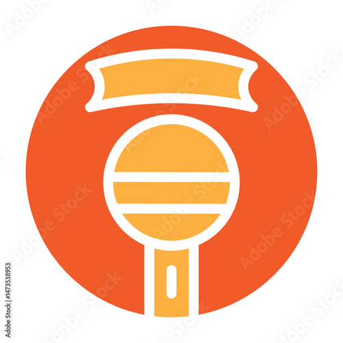 Tattooed Hands Holding Mic   Vector Glyph Two Colors Icon Design