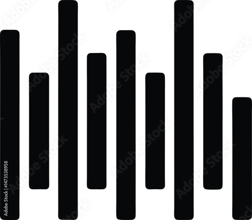 audio equalizer bars logo silhouette icon vector illustration