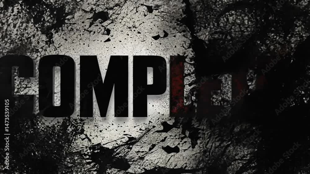 Abstract black ink splatter obscuring text background