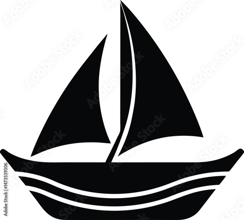 boat sailing logo silhouette icon vector illustration