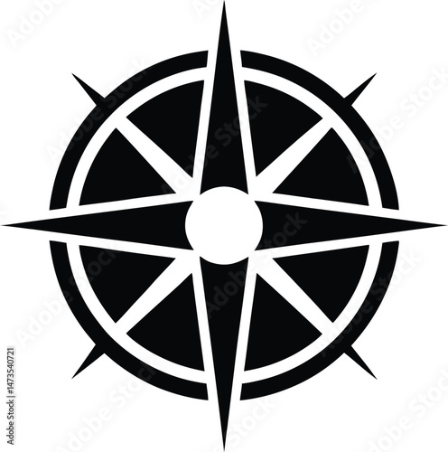 compass navigation logo silhouette icon vector illustration