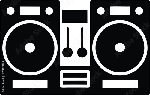 dj console logo silhouette icon vector illustration