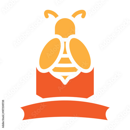 Sustainable Beekeeping Vector Glyph Two Colors Icon Design