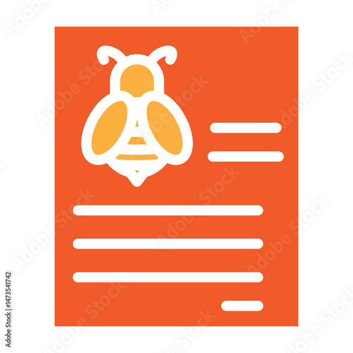 Beekeeping Journal Vector Glyph Two Colors Icon Design
