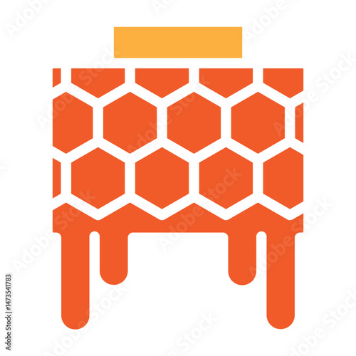 Beekeeper with Honeycomb Vector Glyph Two Colors Icon Design