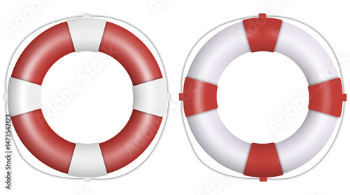 Colorful Life Preserver Rings Designed for Safety during Various Water Activities and Adventures