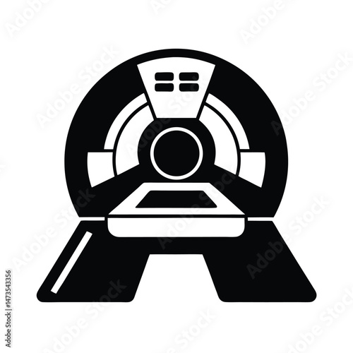 futuristic medical scanner black silhouette