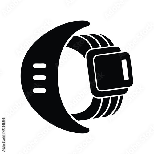 futuristic wrist communicator black silhouette